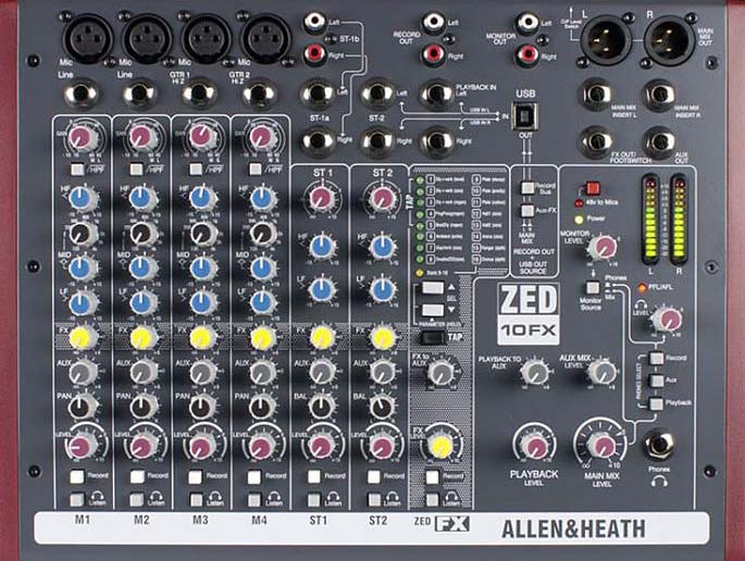 mixer allen & heath zed10fx